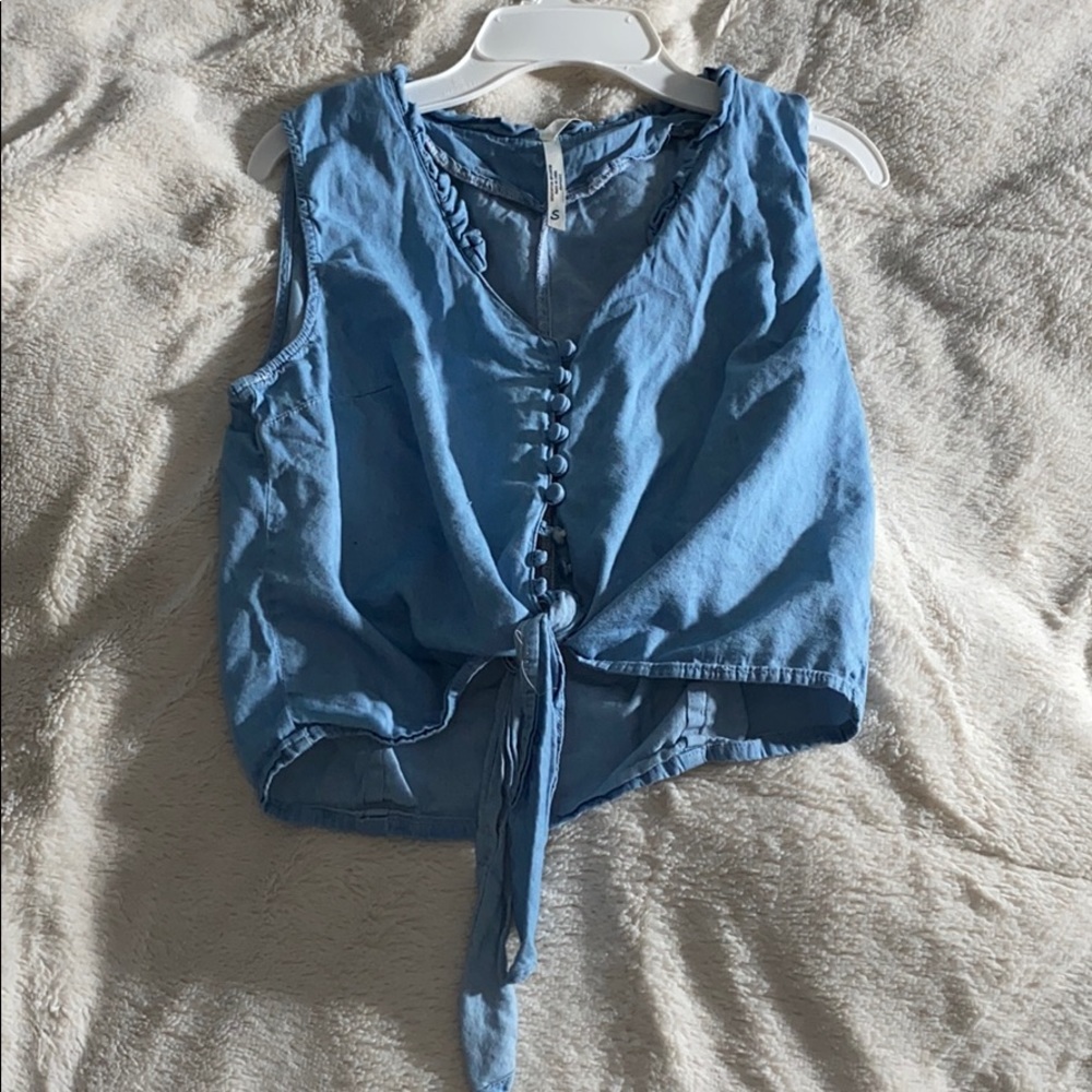 Fake denim tank top